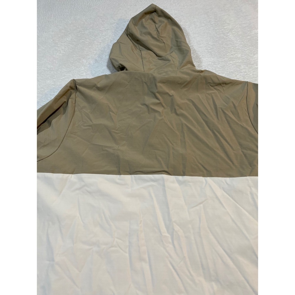 Puma Ripguard Anorak Golf Jacket Mens Windbreaker Tan Cream Colorblock Ripstop - Picture 10 of 10
